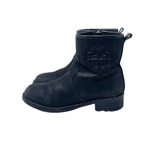 Tory Burch Simone Black Leather Ankle Boots - Bootie - Size 7